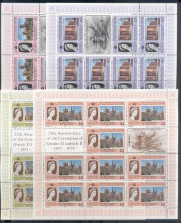 St-Vincent-Grenadines-1978-QEII-Coronation-25th-Anniversary-4x-sheetlets-MUH