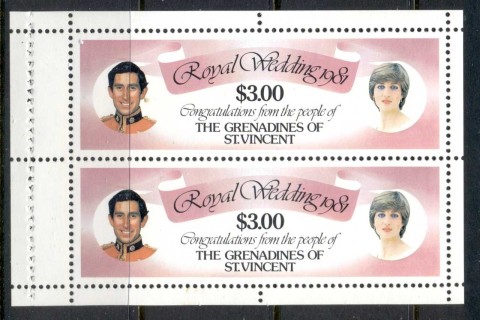 St-Vincent-Grenadines-1981-Royal-Wedding-Charles-Diana-3-booklet-pane-MUH