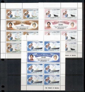 St-Vincent-Grenadines-1982-Royal-Wedding-Charles-Diana-3xsheetlet-MUH