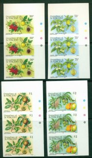 St-Vincent-Grenadines-1985-Fruits-IMPERF-Strip-MUH-Lot21310