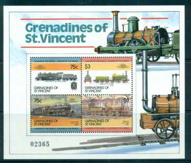 St-Vincent-Grenadines-1985-LOW-Trains-MS-MUH-lot51979