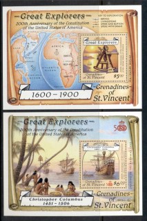 St-Vincent-Grenadines-1988-Great-Expolrers-2x-MS-MUH