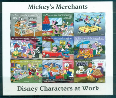 St-Vincent-Grenadines-1996-Disney-Characters-at-Work