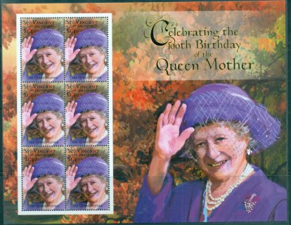 St-Vincent-Grenadines-2000-Queen-Mother-100th-Birthday-MS-MUH