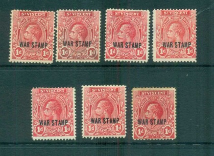 St-Vincent-1916-War-tax-Opts-faults-MH-lot72865