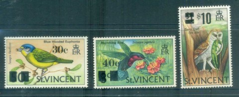 St-Vincent-1973-Pictorials-Birds-Surch-MUH