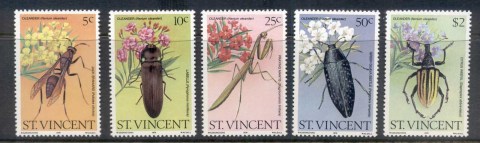 St-Vincent-1979-Oleander-Flowers-Insects-MUH