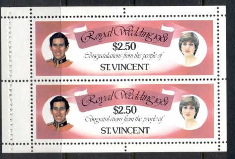 St-Vincent-1981-Royal-Wedding-Charles-Diana-2-50-booklet-pane-MUH