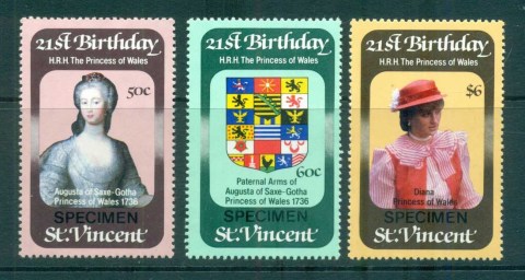 St-Vincent-1982-Princess-Diana-21st-Birthday-SPECIMEN-Opt-MUH-lot72793