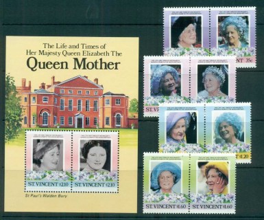 St-Vincent-1985-Queen-Mother-85th-Birthday-MS-MUH-lot72825