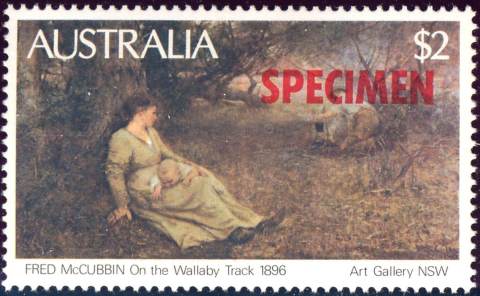 Australia-1981-Paintings-2-dollar-Multi-P15x14-5-On-the-Wallaby-Track-by-Fred-McCubbin-see-number-567a-for-series-SG778S