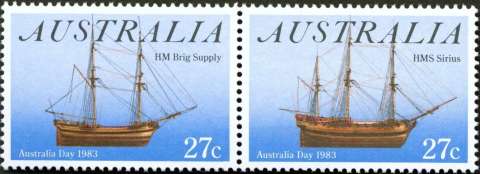 Australia-1983-Australia-Day-27-cent-Multi-P14-50-Pair-SG879a