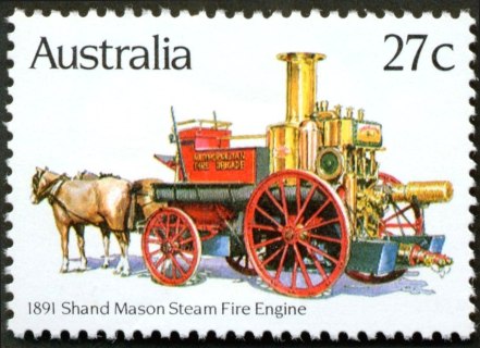 Australia-1983-Historic-Fire-Engines-27-cent-Multi-P13-5x14-Shand-Mason-Steam-Fire-Engine