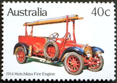 Australia-1983-Historic-Fire-Engines-40-cent-Multi-P13-5x14-Hotchkiss-Fire-Engine