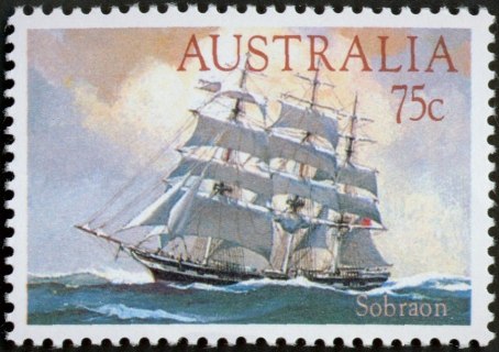 Australia-1984-Clipper-Sailing-Ships-75-cent-Multi-P13-5x14-Sabroan-SG913