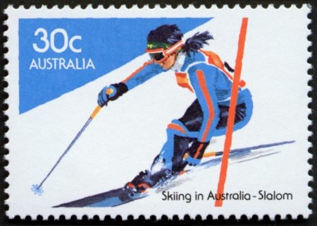 Australia-1984-Skiing-30-cent-Multi-P14-50-Slalom