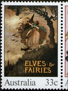 Australia-1985-Classic-Australian-Childrens-Books-33-cent-Multi-P14-50-Elves-and-Fairies-Annie-Rentoul-and-Ida-Rentoul-Outhwaite