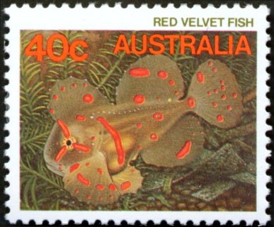 Australia-1985-Marine-Life-40-cent-Multi-P13-50-Red-Velvet-Fish