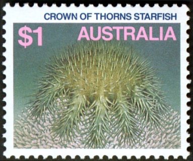 Australia-1986-Marine-Life-1-dollar-Multi-P13-50-Crown-of-Thorns-Starfish