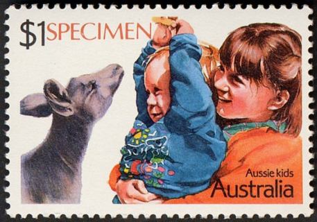 Australia-1987-Aussie-Kids-1-dollar-Multi-P14-50-Children-with-Kangaroo_1