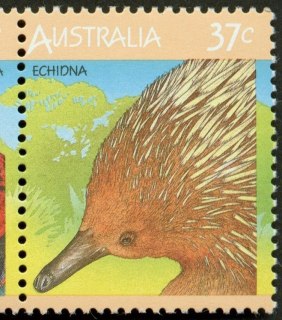 Australia-1987-Australian-Wildlife-Second-series-37-cent-Multi-P14-5x14-Echidna