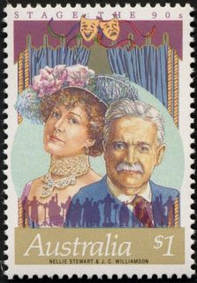 Australia-1989-Australian-Stage-and-Screen-Personalities-1-dollar-Multi-P14-50-Nellie-Stewart-and-J-C-Williamson