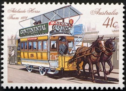 Australia-1989-Historic-Trams-41-cent-Multi-P13-5x14-Horse-drawn-tram