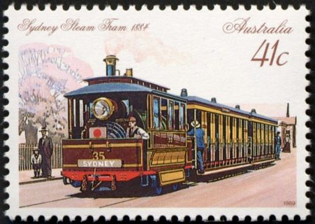 Australia-1989-Historic-Trams-41-cent-Multi-P13-5x14-Steam-tram