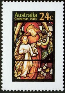 Australia-1984-Christmas-Stained-Glass-Windows-24-cent-Multi-P14x13-5-Angel-and-Child-