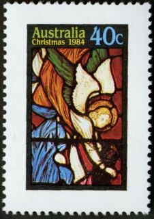 Australia-1984-Christmas-Stained-Glass-Windows-40-cent-Multi-P14x13-6-Angel-