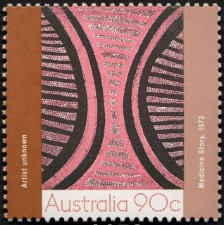 Australia-1988-Art-of-the-desert-Aboriginal-paintings-from-Central-Australia-90-cent-Multi-P13-Medicine-Story-