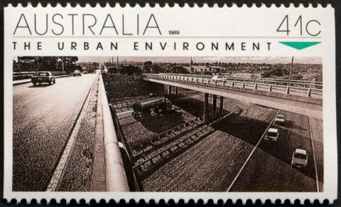 Australia-1989-Booklet-Stamps-The-Urban-Environment-41-cent-black