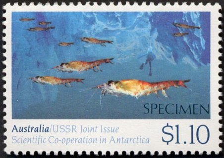 Australia-1990-Australian-Soviet-Scientific-Cooperation-in-Antarctica-1-1-dollar-Multi-P14-50-Krill_1