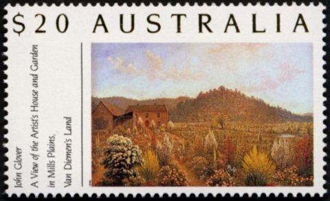 Australia-1990-Botanic-Gardens-20-dollar-Multi-P14-5x14-A-View-of-the-Artists-House-and-Gardens-in-Mills-Plains