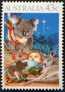 Australia-1990-Christmas-43-cent-Multi-P14-50-Koala