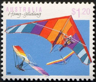 Australia-1990-Sports-1-2-dollar-Multi-P14x14-5-Hang-gliding-SG1194