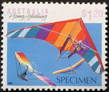 Australia-1990-Sports-1-2-dollar-Multi-P14x14-5-Hang-gliding-SG1194S