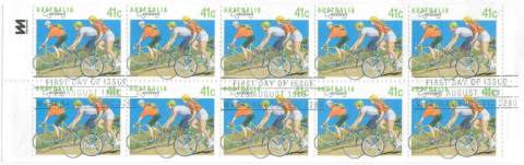 Australia-1990-Sports-10-x-41-cent-Multi-P14x14-5-Cycling