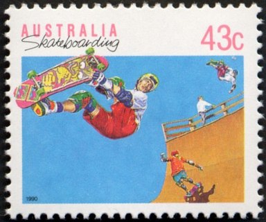 Australia-1990-Sports-43-cent-Multi-P14x14-5-Skateboarding