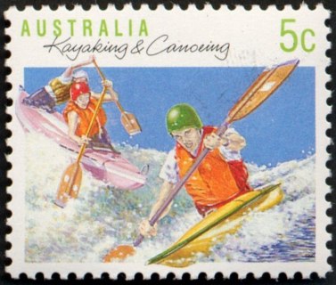 Australia-1990-Sports-5-cent-Multi-P14x14-5-Kyaking-and-canoeing-SG1172