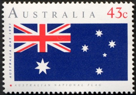 Australia-1991-Australia-day-Ninetieth-anniversary-of-Australian-Flag-43-cent-deep-ultramarine