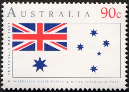 Australia-1991-Australia-day-Ninetieth-anniversary-of-Australian-Flag-90-cent-Multi-P14-50-Flag