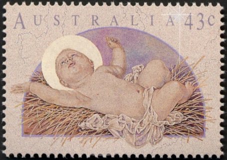 Australia-1991-Christmas-43-cent-Multi-P14-50-Infant-Jesus