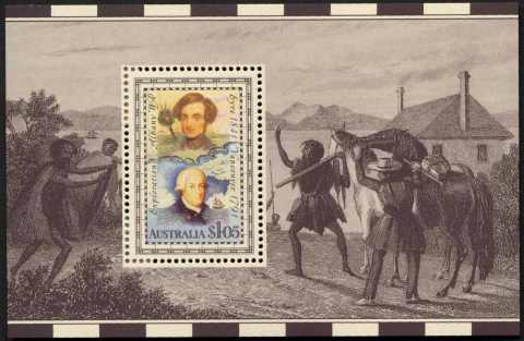 Australia-1991-Exploration-of-Western-Australia-1-05-dollar-Multi-P14-50-Paintings-of-George-Vancouver-and-Edward-Eyre_1