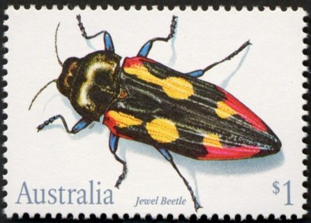 Australia-1991-Insects-1-dollar-Multi-P14-50-Castiarina-producta-beetle