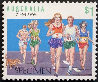 Australia-1991-Sports-1-dollar-Multi-P13-50-Fun-run-SG1192a