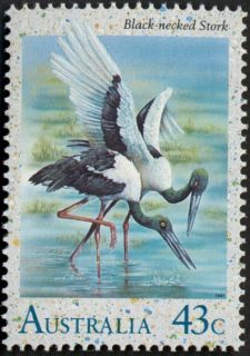 Australia-1991-Waterbirds-43-cent-Multi-P14-50-Bird