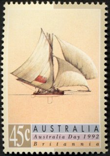 Australia-1992-Australia-Day-1992-and-100th-Anniversary-of-discovery-of-America-45-cent-Multi-P14-50-Yacht-ship-Britannia-SG1134