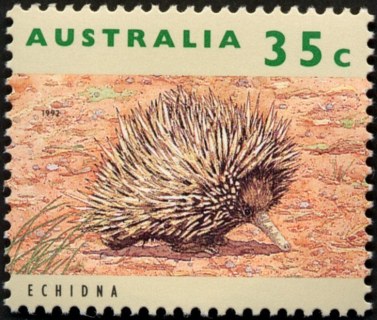 Australia-1992-Australian-Wildlife-Series-One-35-cent-Multi-P14-x-14-5-Echidna