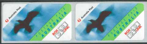 Australia-1992-Boxlink-Experimental-38-cent-Multi-PNIL-Black-bird-on-blue-with-green-Discontiued-SG